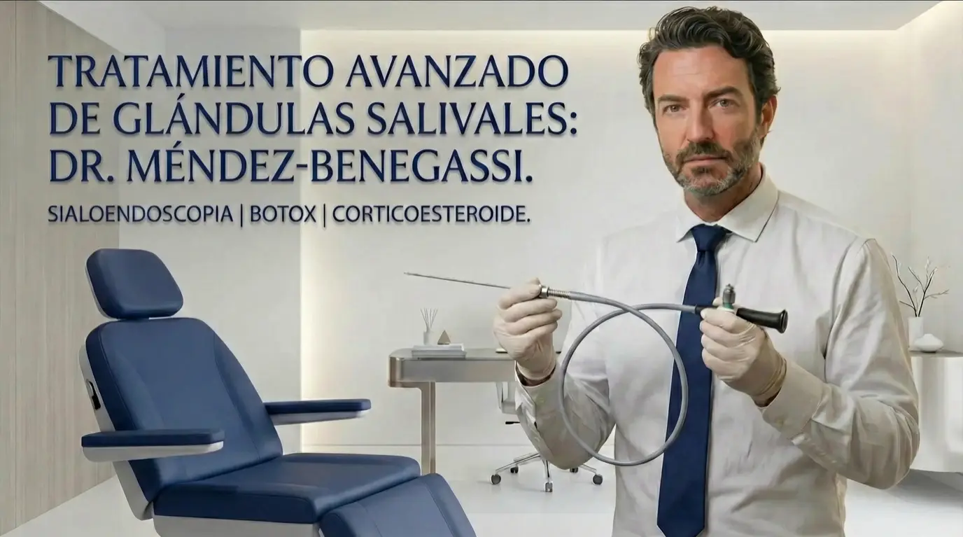 Tratamiento avanzado de glándulas salivales con sialoendoscopia en Madrid - Dr. Méndez-Benegassi